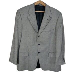 Cashmere Harold Powell Men's Houndstooth Blazer Sportcoat Suit Jacket Size 46